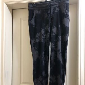 Shambala French terry jogger black with grey size Large drawstring elastic waist